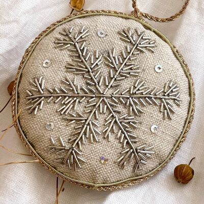 Handmade Snowflake Irish Linen Ornament Party Decoration