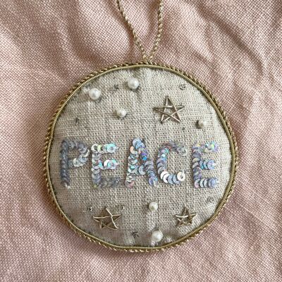 Handmade 'Peace' Nursery Christmas Decoration