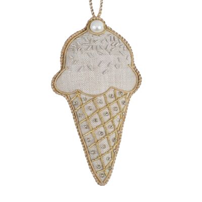 Handmade Ice Cream Irish Linen Summer Holiday Ornament