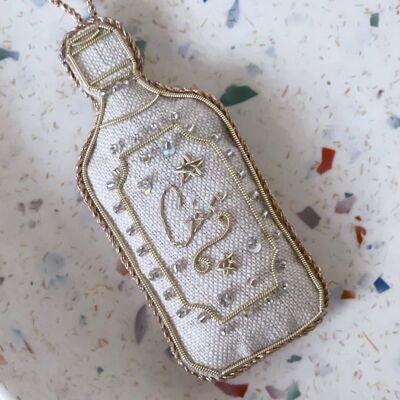 Handmade Gin Bottle Irish Linen Fathers Day Gift Decoration