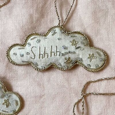 Handmade Cloud 'Shhhh' Linen Childrens  - limited edition