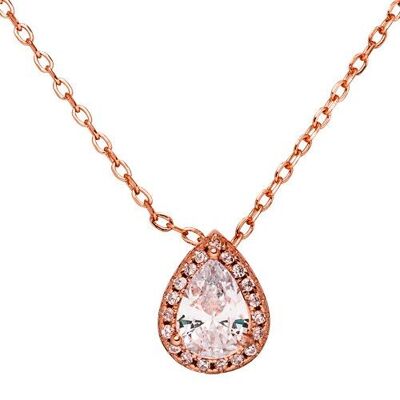 Catena gocce in argento 925 - rosa