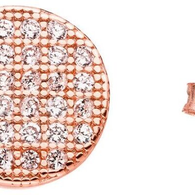 Pendientes plata 925 con circonitas redondas - rosa