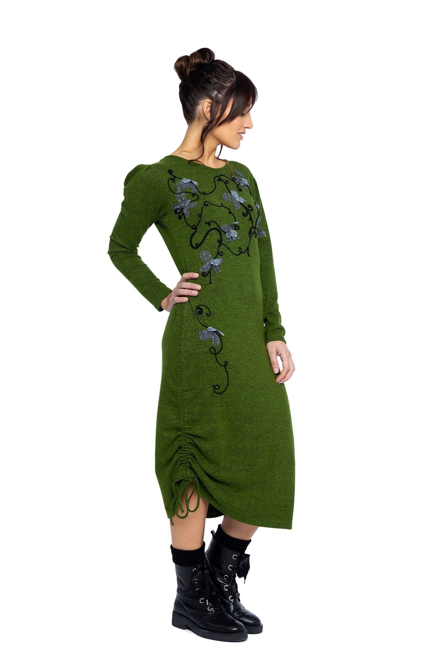 Robe verte midi hot sale