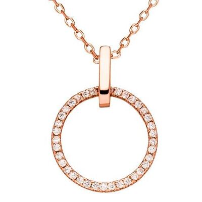 Chain 925 silver circle zirconia - rose