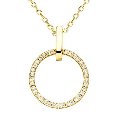 Chain 925 silver circle zirconia - gold