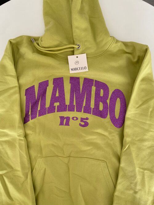 Sweat à capuche vert mambo violet S