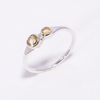 Bague faite à la main en argent sterling 925 avec citrine et pierres précieuses 1