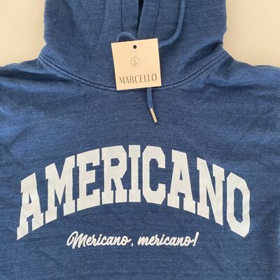 White Americano Blue Hoodie S