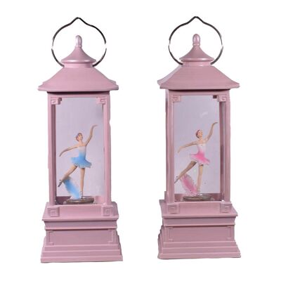 Carillon con lanterna ballerina rosa a LED in movimento ad acqua