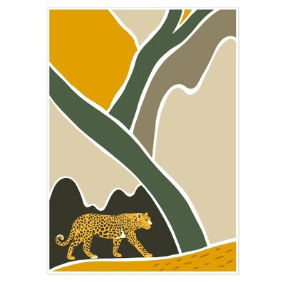 Leopard Tropical Jungle Art Print 50x70cm