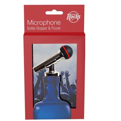 Microphone bottle cap and spout