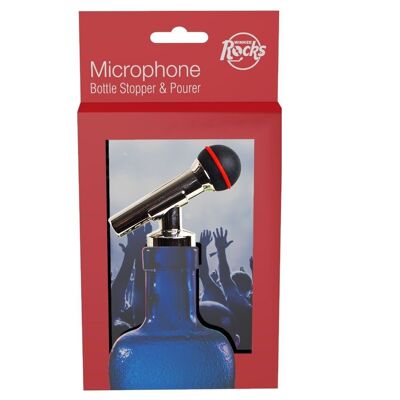 Microphone bottle cap and spout