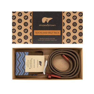 PACK CEINTURE ET CHAUSSETTES CEINTURE RECYCLÉE CHAUSSETTES BOB ET BAMBOU