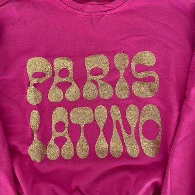 Felpa girocollo Paris latino oro rosa