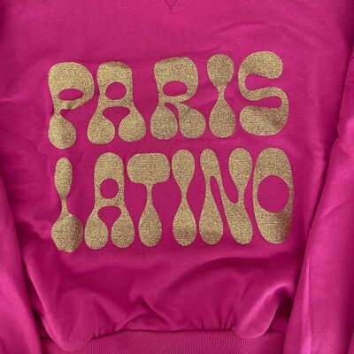 Felpa girocollo Paris latino oro rosa