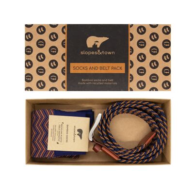 PACK CEINTURE ET CHAUSSETTES CEINTURE RECYCLÉE LUIS ET CHAUSSETTES EN BAMBOU