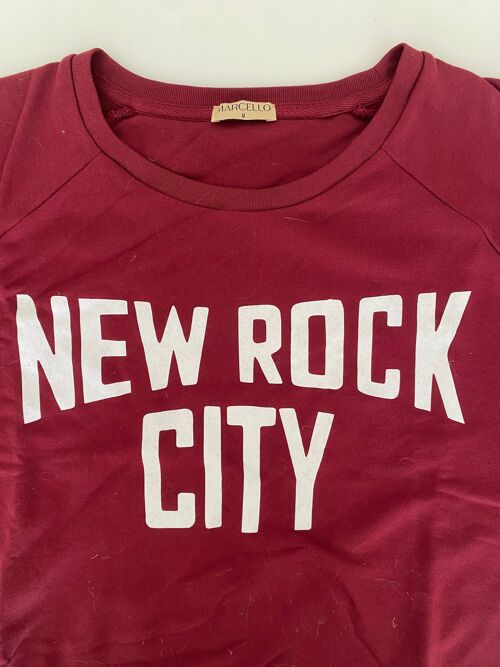 Sweat col bateau rouge new rock city M
