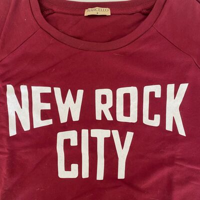 Sweat col bateau rouge new rock city M