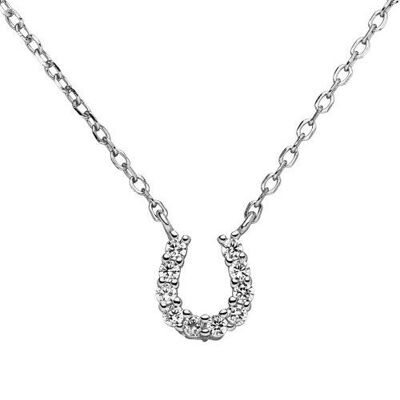 Necklace 925 silver horseshoe zirconia