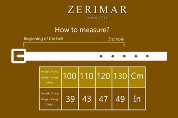 Zerimar Cinturón Reversible Hombre 100% peau 34 mm Ancho 8