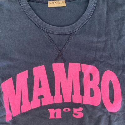 Round neck navy blue mambo pink sweatshirt L