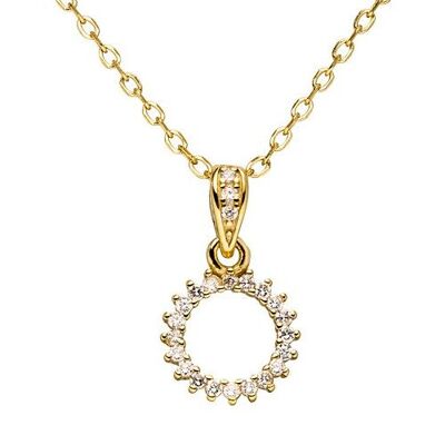 Chain 925 silver sun zirconia - gold