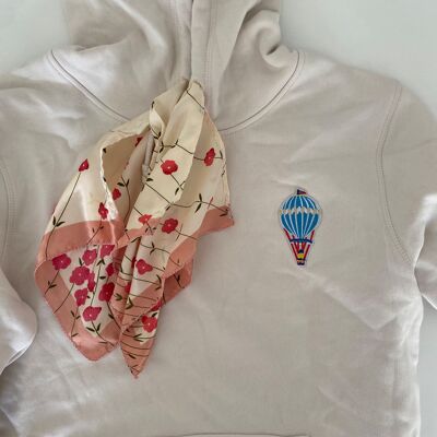 Hot air balloon white hoodie