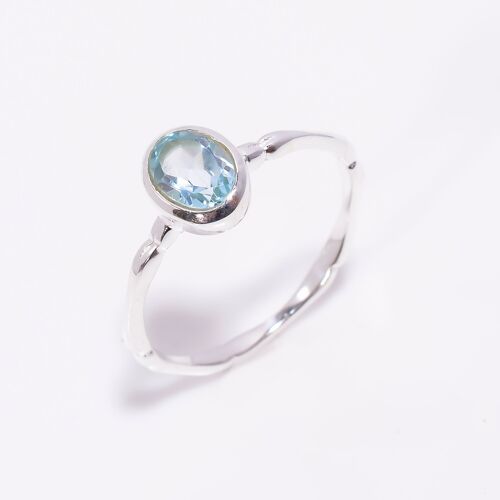 Beautiful Blue Topaz Handmade 925 Sterling Silver Ring