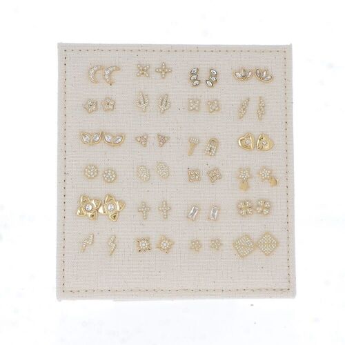 Kit de 24 paires dorées et blanches - PRESENTOIR OFFERT / KIT-BO06-0500-D-DORE