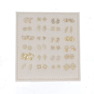 Kit of 24 gold and white pairs - FREE DISPLAY / KIT-BO06-0500-D-DORE