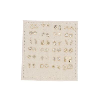 Kit of 24 gold and white pairs - FREE DISPLAY / KIT-BO06-0500-D-DORE