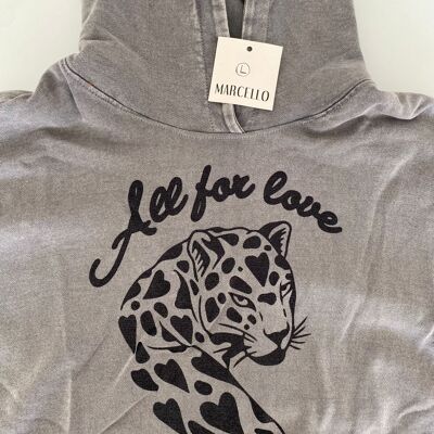 All for love gray hoodie black L