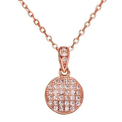 Chain 925 silver round zirconia - rose