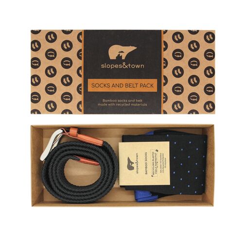 Gift Box belt Virgil and bamboo socks