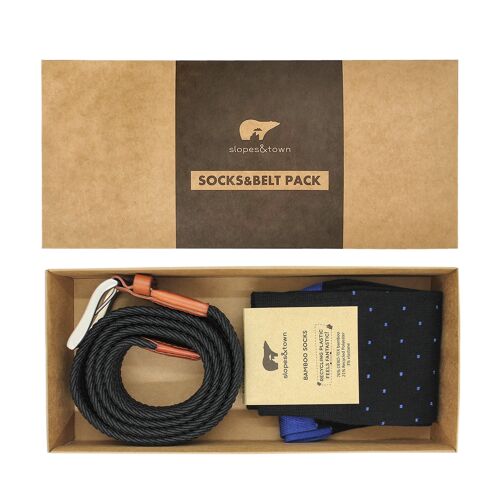 Gift Box belt Virgil and Black Dot Socks