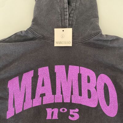 Washed black hoodie Mambo Violet S