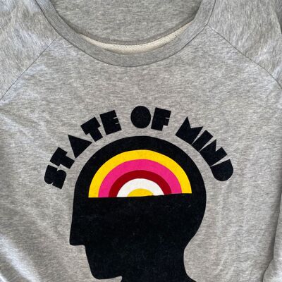 graues Sweatshirt mit U-Boot-Ausschnitt State of Mind S