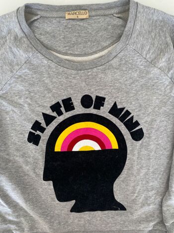 sweat col bateau gris state of mind S