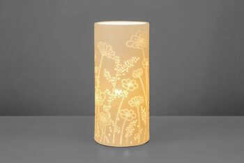 Lampe en forme de colonne en porcelaine au design Marguerites 5