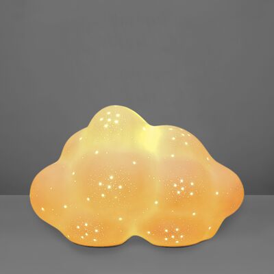 Porcelain lamp in a 3D cloud design