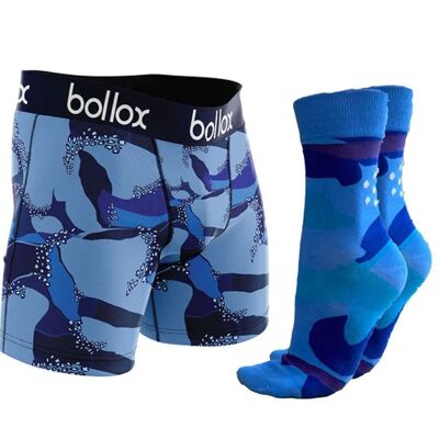 Blue Cameo Set - Men's cotton 'BOLLOX & SOX'