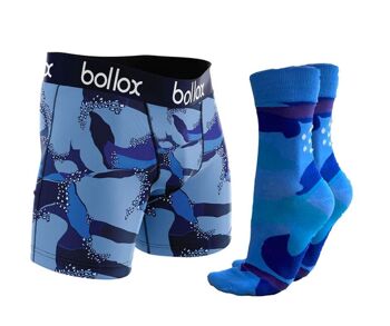 Ensemble Camée Bleu - Coton homme 'BOLLOX & SOX' 1