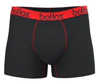 Noir avec rouge - Boxer pour homme - Mélange de bambou et de coton (1 paquet) 1