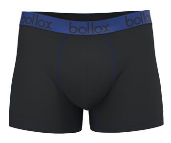 Noir avec bleu - Boxer pour homme - Mélange de bambou et de coton (1 paquet) 1