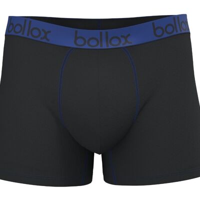 Noir avec bleu - Boxer pour homme - Mélange de bambou et de coton (1 paquet)