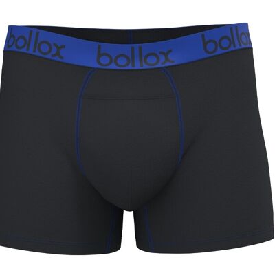Noir avec bleu - Boxer H-Fly pour hommes - Mélange de bambou et de coton (1 paquet)