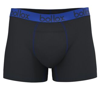 Noir avec bleu - Boxer H-Fly pour hommes - Mélange de bambou et de coton (1 paquet) 1