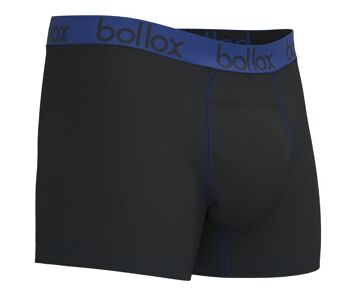 Noir avec bleu - Boxer H-Fly pour hommes - Mélange de bambou et de coton (1 paquet) 2