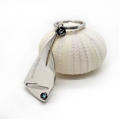 SAILBOAT KEYRING - RHODIUM-PLATED